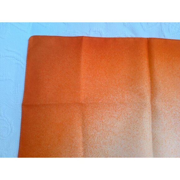 Vintage Scarf Creamscicle Sherbert Orange Starburst White  Mod Square 19.5" - Picture 6 of 10